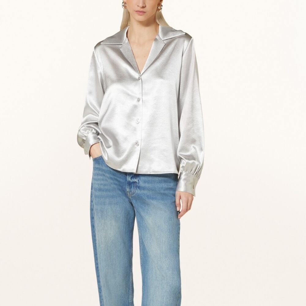 Anine Bing Bethany Champagne Satin Shirt NWT Size‎ S